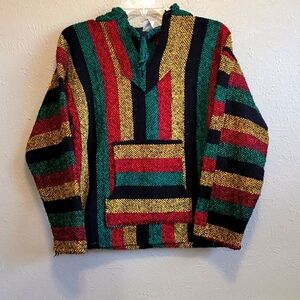 Boys Or Girls Handmade Knitted Colorful sweater Size S Unique Lightweight Hodded